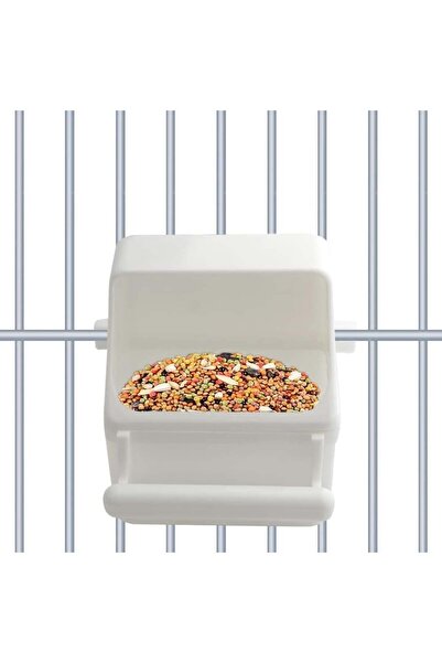 XINMEIWEN Set of 4 bowls for feeding birds in a cage XINMEIWEN, plastic, white, 7 x 5 x 9 cm