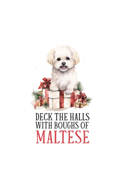 INOVATIX Set of 8 pieces, Sticker Deck the halls with boughs of Maltese, INOVATIX®. 6 cm