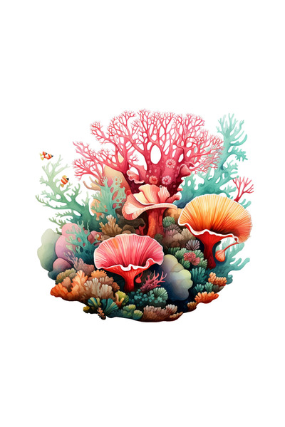 INOVATIX Set de 8 bucăți, autocolant coral anemonă marină, INOVATIX®. 6 cm