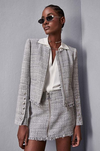 Patrizia Pepe Crop Jacket - - 42, Grey
