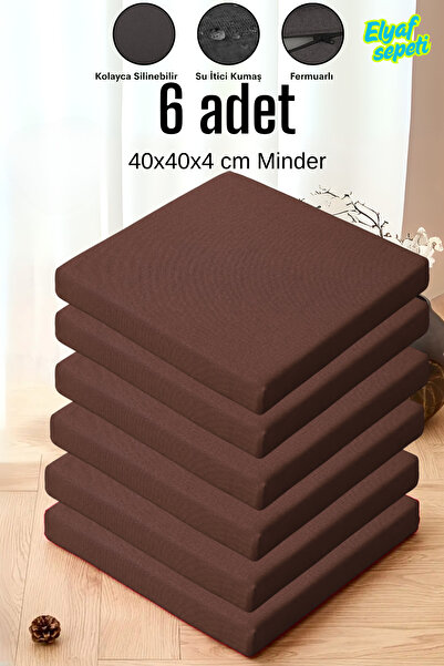 Elyaf Sepeti Pernă pentru scaun 6 bucăți țesătură hidrofugă cu fermoar 40x40x...