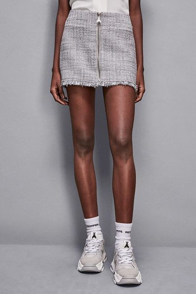 Patrizia Pepe MINI SKIRT WITH ZIP - PATRIZIA PEPE - 44, GREY