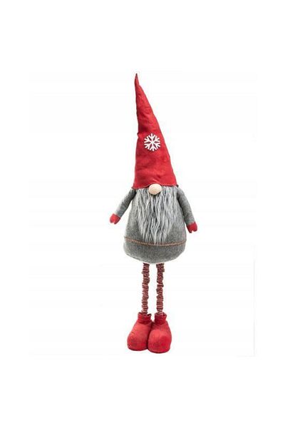 jumi Christmas Decoration, Bearded Dwarf, Grey and Red, Telescopic Legs, 105/170 Cm