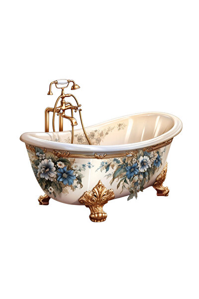 INOVATIX Set de 8 piese, Autocolant cadă vintage albă cu flori, INOVATIX®. 6 cm