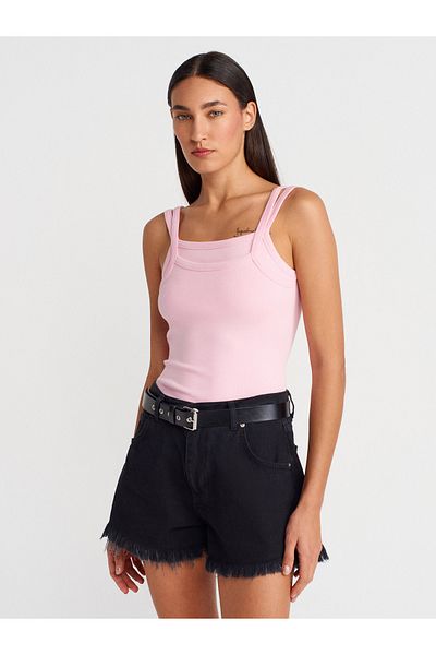 Dilvin 21105 Double Strap Tank-Top Dusty Pink