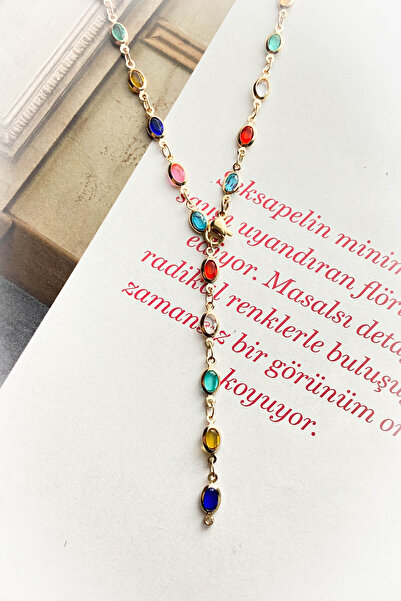 roshel Çelik Y Kolye Taşlı Kalp,Kelebek ve Deniz Kabuğu Figürlü