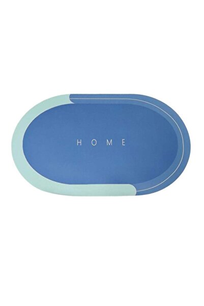 SIKS Covoraș de baie antiderapant, model „Baie”, oval, 57 x 38 cm, albastru m...