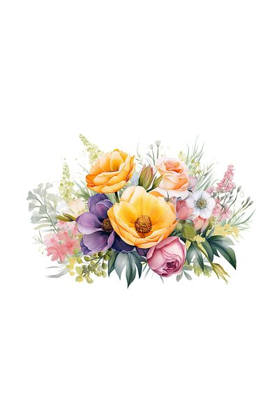 INOVATIX Set de 8 bucăți, autocolant buchet de flori de dragoste, INOVATIX®. 6 cm