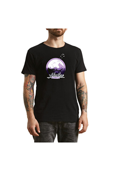 OEM Tricou Barbati Adventure Awaits, design travel urban, negru, marimea L