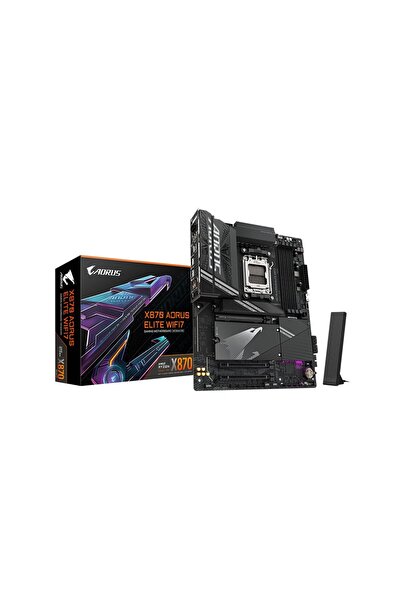Gigabyte X870 AORUS ELITE WIFI7 AMD X870 Soket AM5 DDR5 8000Mhz (OC) USB4 WIFI 7 ATX Anakart