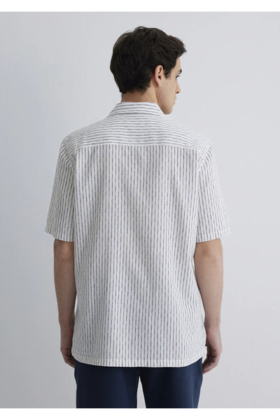 Mavi Cămașă cu dungi pentru bărbați bleumarin M0211549-87737