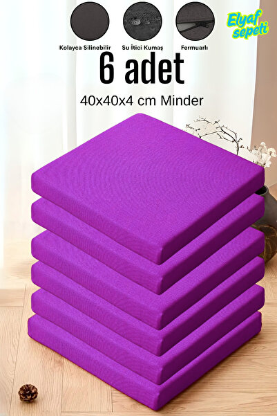 Elyaf Sepeti Pernă pentru scaun 6 bucăți țesătură hidrofugă cu fermoar 40x40x...