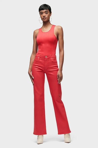 Hudson Red High-rise Wide Leg Pants - - 27, Red