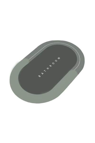 SIKS Anti-Slip Bath Mat, Model "BATHROOM", Oval, 57.5 x 40 cm, Green