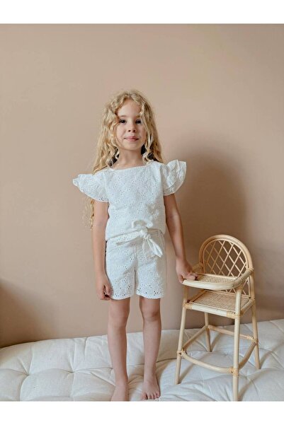 lesa kids wear Fistolu Brode Shorts Girl's Suit