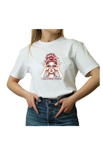 OEM Tricou Dama alb, Retro American autentic, umor sarcastic, marimea S