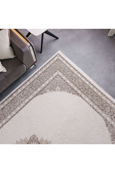 Danube Home Luxura Artsilk Modernclassic Rug Acrylic Area Rug Floor Covering L300xW200cm-Grey Beige