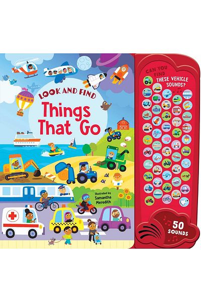 Simon Schuster Things That Go: 50 Button Sound Book: Search & Find Book with 50 Noises!