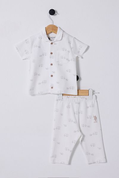 U.S. Polo Assn. U.S. Polo Assn. Usb2329 Boy's White Pajama Set