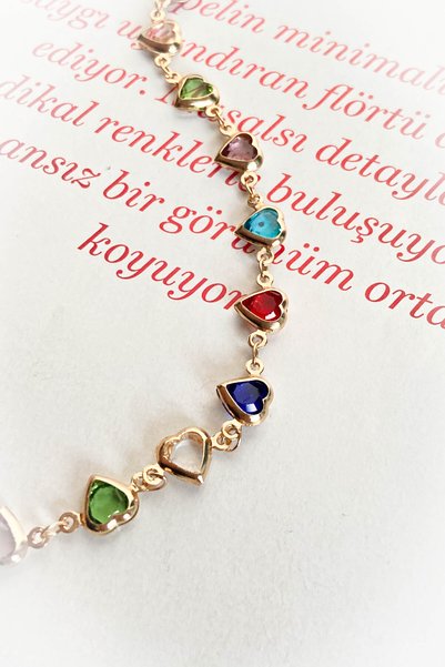 roshel Steel Y Necklace with Stone Heart, Butterfly and Seashell Figures