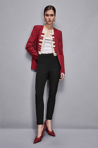 Patrizia Pepe Logo Fly Pants - - 44, Black