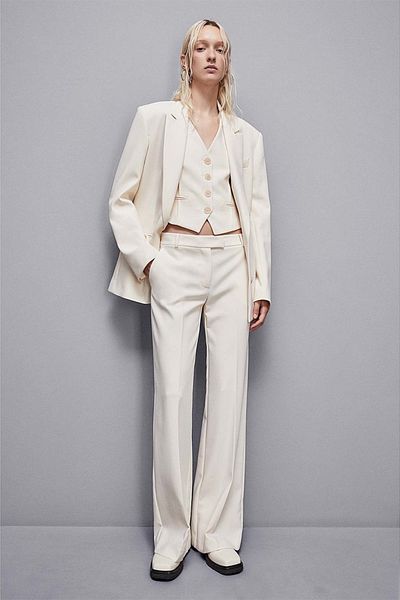 Patrizia Pepe Wide Flared Pants - - 40, Cream