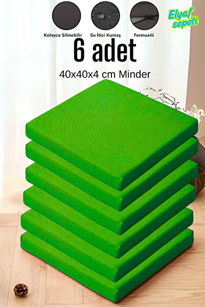 Elyaf Sepeti Pernă pentru scaun 6 bucăți țesătură hidrofugă cu fermoar 40x40x...