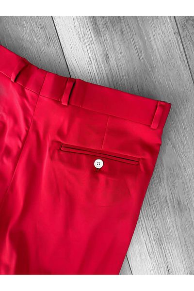 dehaine Men's casual pants, slim fit, red, b1734a