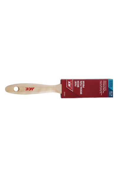ACE Stainless Iron Ferrule Synthetc Wooden Handle Paint Brush Beige 1.5inch