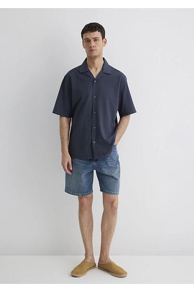 Mavi Ανδρικό πουκάμισο με κοντό μανίκι Navy Blue M0211519-70726