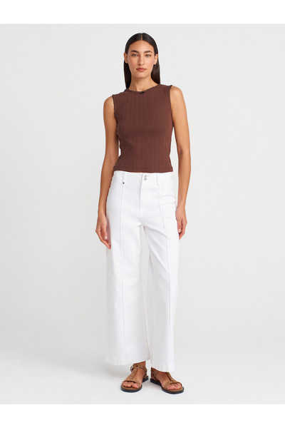 Dilvin 31835 Rose Detailed Sleeveless Ball-Light Brown