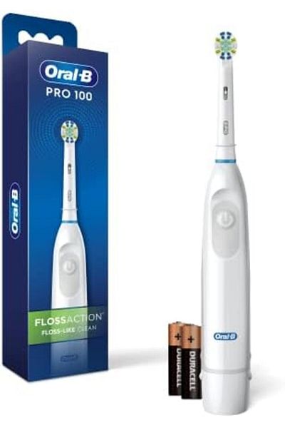 Oral-B Oral B Pro 100 FlossAction, Battery Powered Toothbrush, White