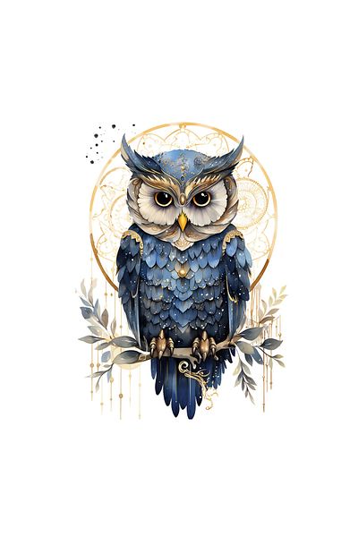 INOVATIX Set of 8, Mystical Owl Sticker, INOVATIX®. 6 cm