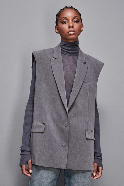Patrizia Pepe Oversize Vest - - 38, Gray
