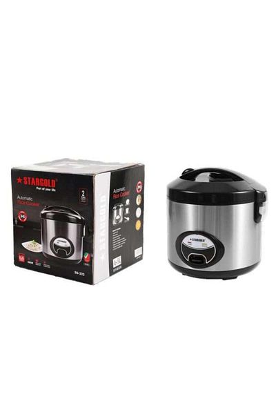 Generic طباخ أرز كهربائي أوتوماتيكي 3 في 1 من ستارجولد - 900 واط مع وعاء داخلي من الألومنيوم وملف تسخين آمن