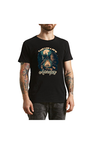 OEM Tricou Barbati Explore More, pentru iubitorii de drumuri lungi, negru, ma...