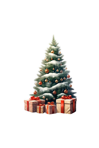 INOVATIX Set de 8 bucăți, autocolant brad de Crăciun înzăpezit, INOVATIX®. 6 cm