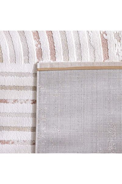 Danube Home Elie Modern Geometrical Patterned Rug Polypropylene+Polyester Area Rug L180xW120cm-White Multi
