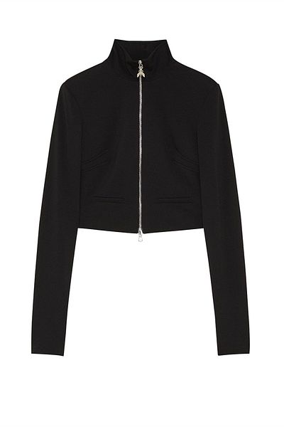 Patrizia Pepe CROPPED JACKET WITH HIGH COLLAR - PATRIZIA PEPE - 40, BLACK