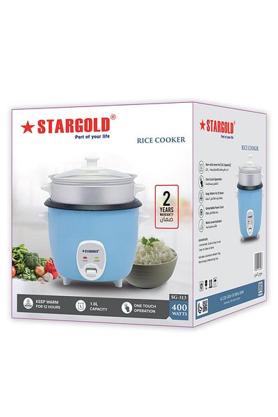 Generic Stargold 1l Electric Rice Cooker 400w – Compact Blue Multi-cooker With Steamer And Keep-warm Mode