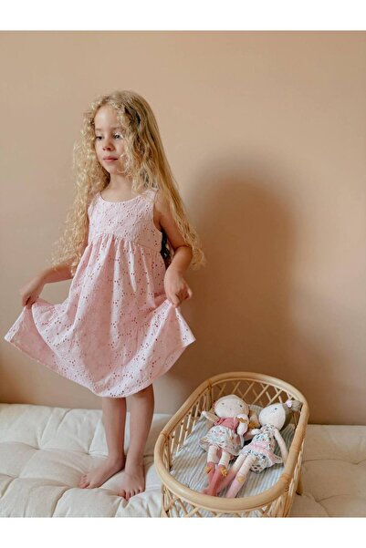 lesa kids wear Fistolu Brode Kız Çocuk Elbise