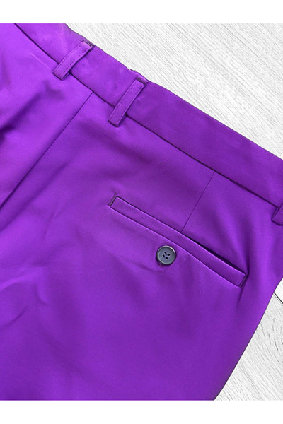 dehaine Men's casual pants, slim fit, purple, B1734