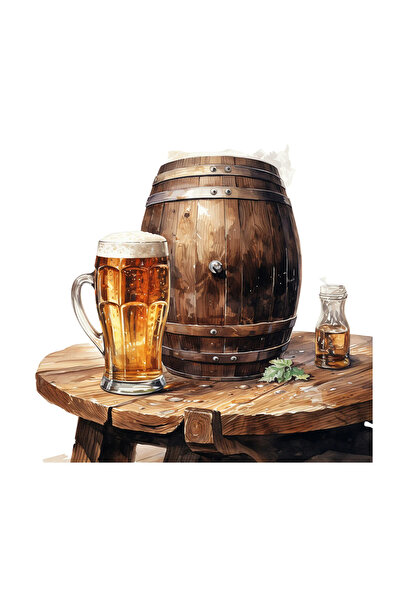 INOVATIX Set de 8 piese, autocolant Butoi de bere pe masă de lemn, INOVATIX®. 6 cm