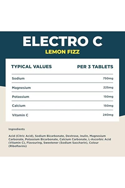 KINETICA Electro-C Lemon Flavour Electrolytes Rehydration Drink Tablets, 12 Pack