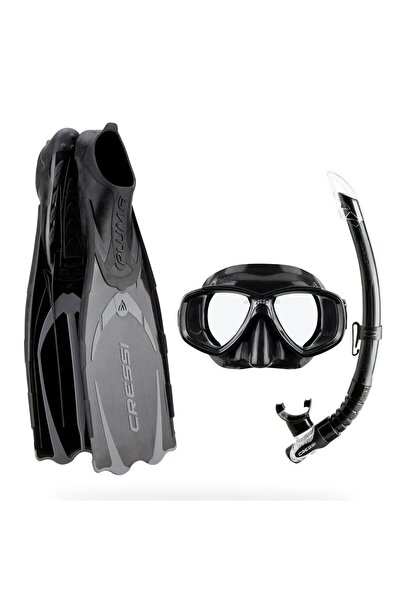 Cressi Pluma Bag Palet Maske Şnorkel Set,41-42 Siyah
