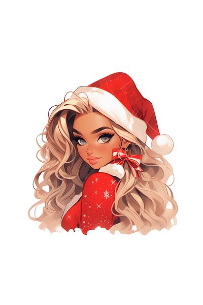 INOVATIX Set of 8 pieces, Sticker Blonde with blue eyes Christmas, INOVATIX®. 6 cm