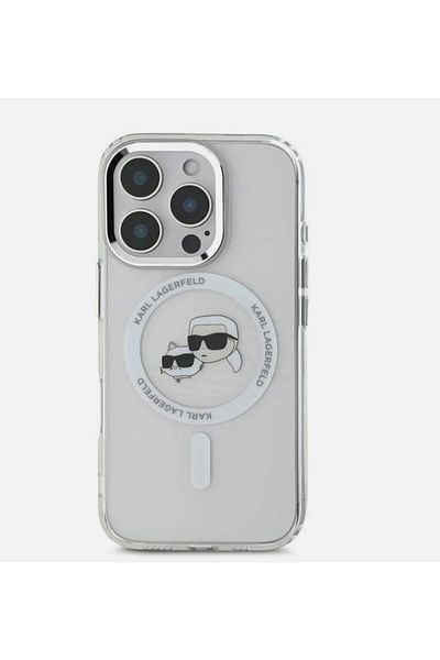 Karl Lagerfeld KARL LAGERFELD Stylish Original Case for iPhone 16 Pro Max - Clear with MagSafe Wireless Charging