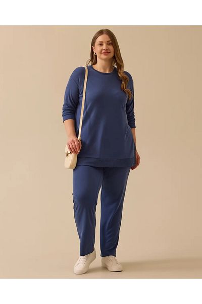 Gala-Xi Plus Size Side Slit Long Sleeve Tunic