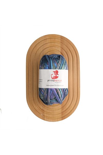 Prestij Boncuk Premium Leather Look Metallic Combed Cotton Thread Bag and Hobby Knitting Thread Colorful Patterned
