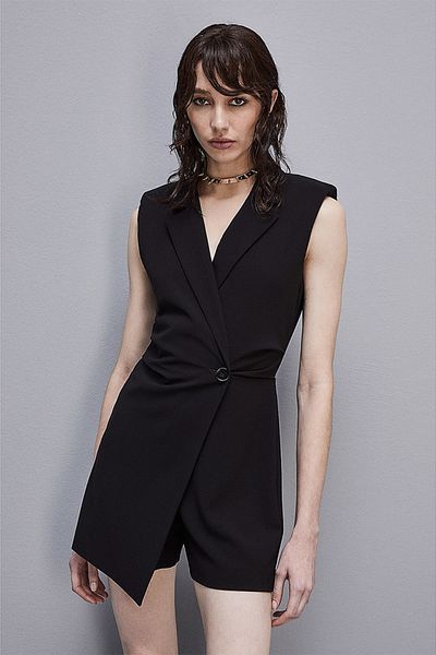 Patrizia Pepe CREPE JACKET OVERALLS - PATRIZIA PEPE - BLACK, 46